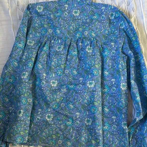 J. Crew Green Button Down Blouse with Mandarin Collar - Picture 4 of 4